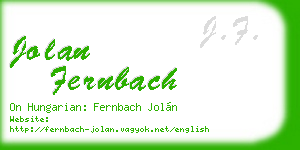jolan fernbach business card